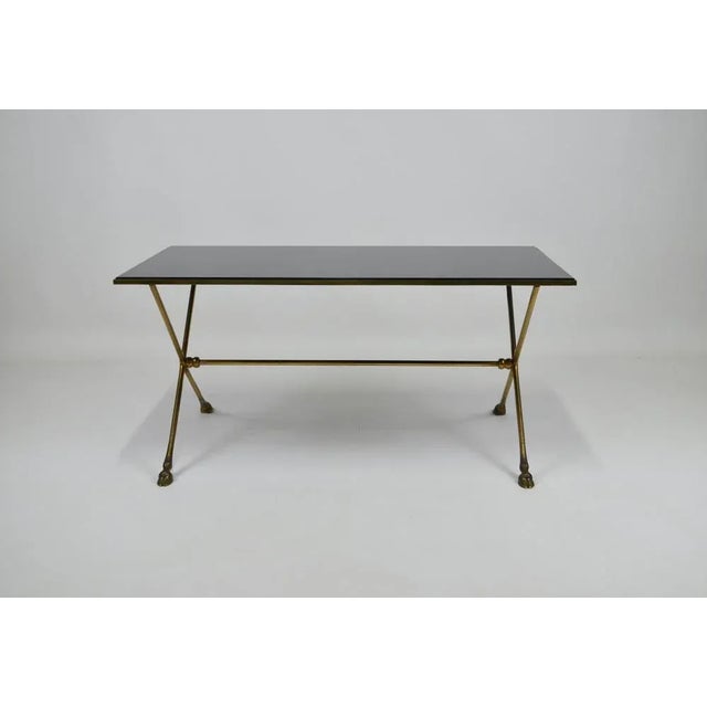 Coffee Table with Hoof-Shaped Legs attributed to Maison Jansen For Sale - Image 5 of 13