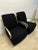 Art Deco Art Deco Revival Black Lounge Chairs With Steel Arms by Directional - a Pair For Sale - Image 3 of 12