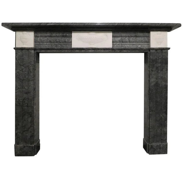 Antique Bardiglio Marble Fireplace Mantel For Sale - Image 6 of 6
