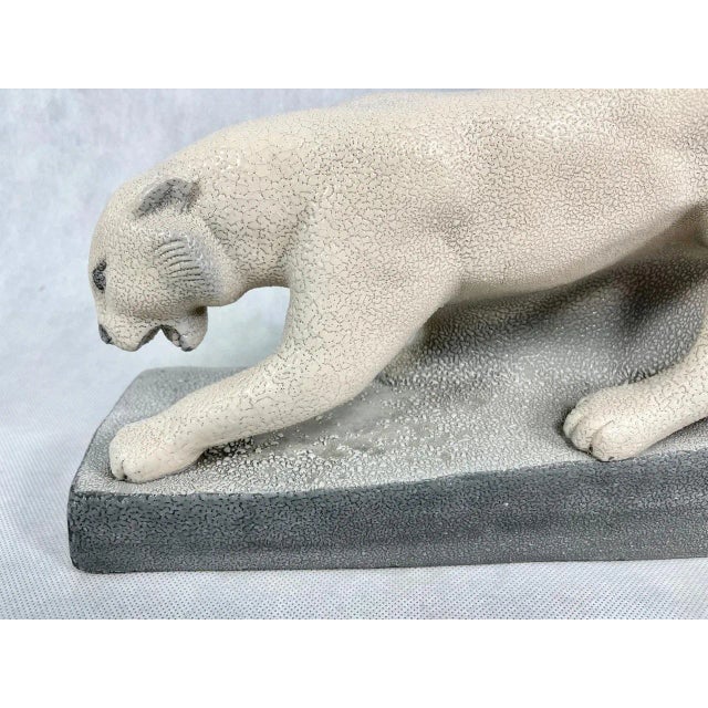 Large Art Deco Ceramic Panther, 1930s For Sale - Image 9 of 11