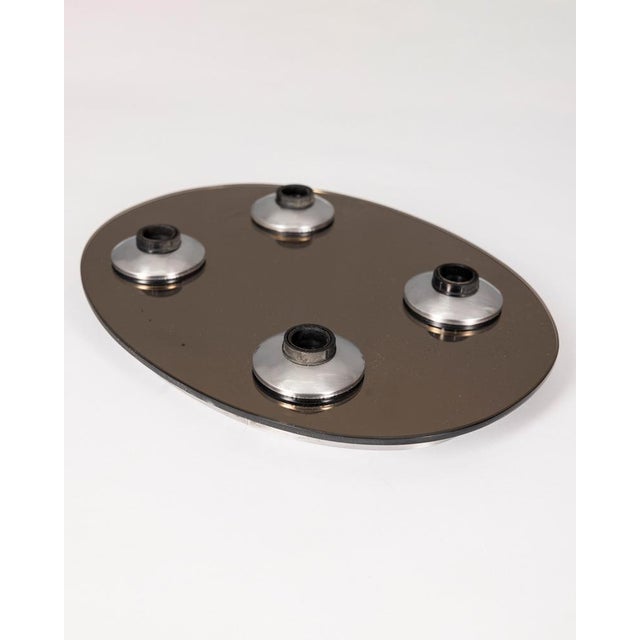 Vintage Italian Wall Ceiling Lamp in Glass, 1960s For Sale - Image 3 of 7