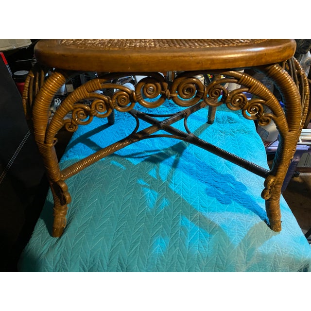 Brown Exceptional Antique Heywood Brothers & Wakefield Fancy Wicker Armchair, Dating to Circa 1897–1915 (Pre-1921 Maker). For Sale - Image 8 of 11