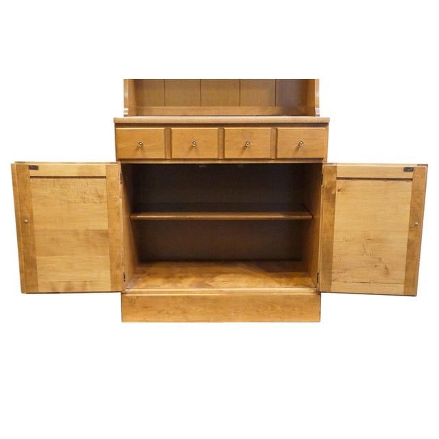 Late 20th Century Ethan Allen Heirloom Nutmeg Maple CRP Custom Room Plan 30" Shutter Door Cabinet W. Bookcase Top 10-4511p / 10-4019 For Sale - Image 5 of 14