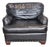 Late 20th Century Southwood Large Black Leather Club Arm Chair Made in North Carolina For Sale