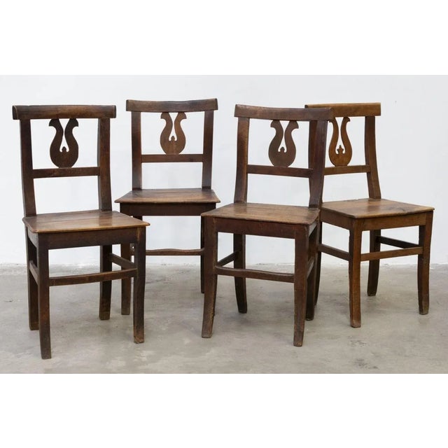 Brown Rustic Lira Chairs in Walnut, Set of 4 For Sale - Image 8 of 10