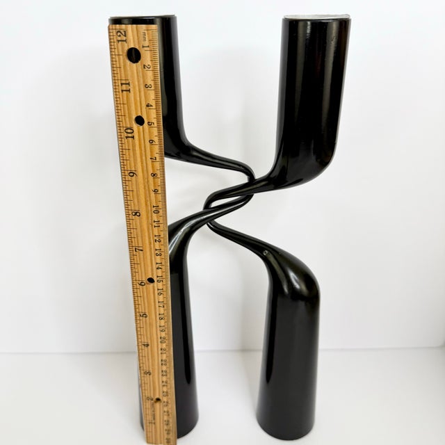 Danish Mikaela Dorfel Modern Black Double Candle Tango Candlestick Holders Mcm Good used condition. Minimal wear or usage....