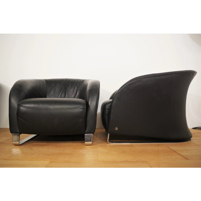 Black Liz Lounge Chairs from Natuzzi, 2000s, Set of 4 For Sale - Image 8 of 18