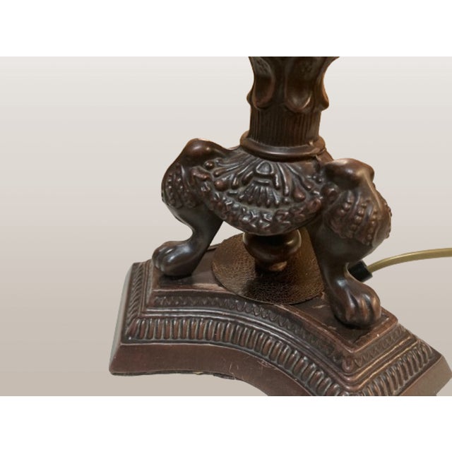 Brown Antique French Table Lamp, 1950 For Sale - Image 8 of 10