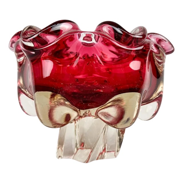 Art Glass Bowl attributed to Josef Hospodka for Chribska Glassworks, 1960s For Sale