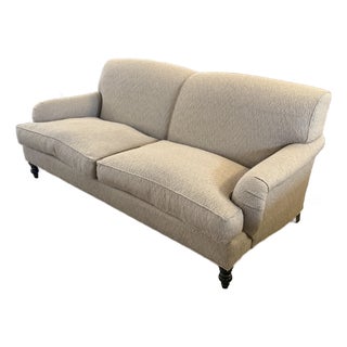 J. Fitzgerald English Traditional Rolled Arm Sofa on Casters For Sale