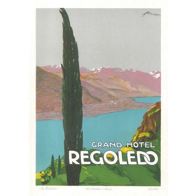 Grand Hotel Rogoledo - Original Advertising Lithograph by E. Sacchetti -1914 ca. 1914 ca. For Sale - Image 3 of 3
