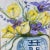 Paper Original Watercolor Floral in Bamboo Frame – Chinoiserie Style For Sale - Image 7 of 9