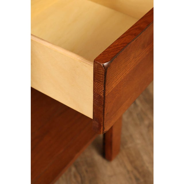 Brown Broyhill Attic Heirlooms Country Style Oak Console Table For Sale - Image 8 of 15