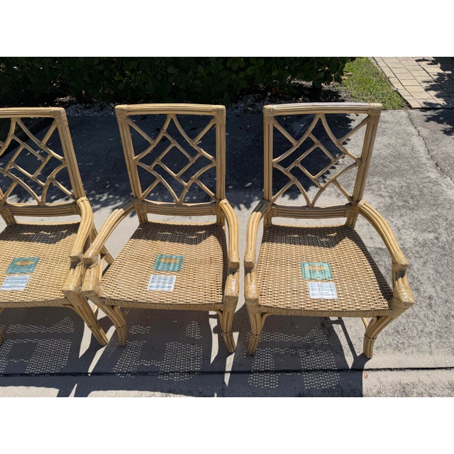 Vintage Lane Venture Fretwork Rattan Dining Chairs, Set of 4 For Sale - Image 9 of 14