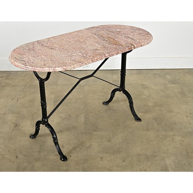 French 19th Century Bistro Table with Oblong Marble Top For Sale - Image 4 of 14