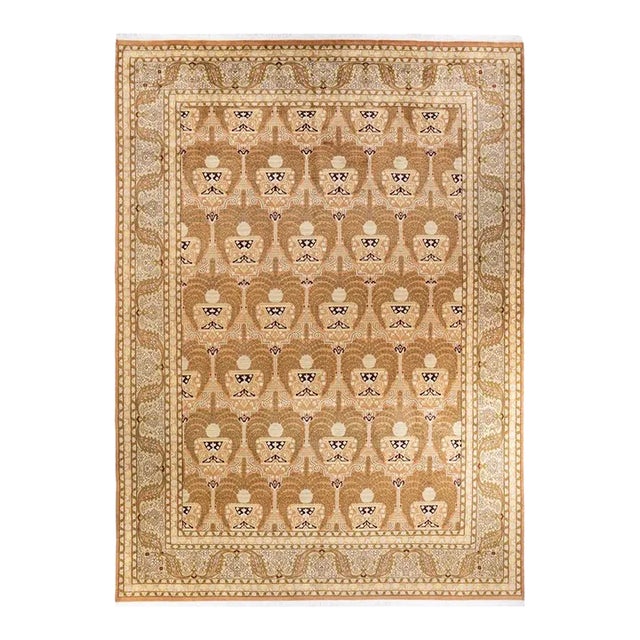 Mogul, One-of-a-Kind Hand-Knotted Area Rug in Brown, 9' 0" x 12' 5" For Sale