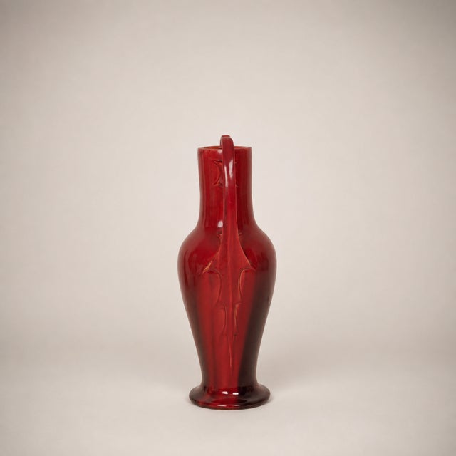 Early 20th Century Art Nouveau Ceramic Vases with Oxblood Glaze, France, 1900, Set of 2 For Sale - Image 5 of 12