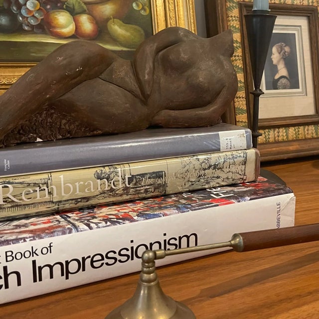 Burnt Umber Mid 20th Century Modern Abstract Reclining Female Nude Sculpture For Sale - Image 8 of 9