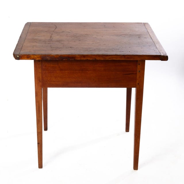 Early 20th Century Tapered Leg Breadboard Top New England Tavern Table For Sale - Image 10 of 10