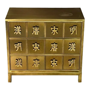 Mastercraft, Mid-Century Modern, Commode, Asian Motif, Brass, Bronze, 1970s