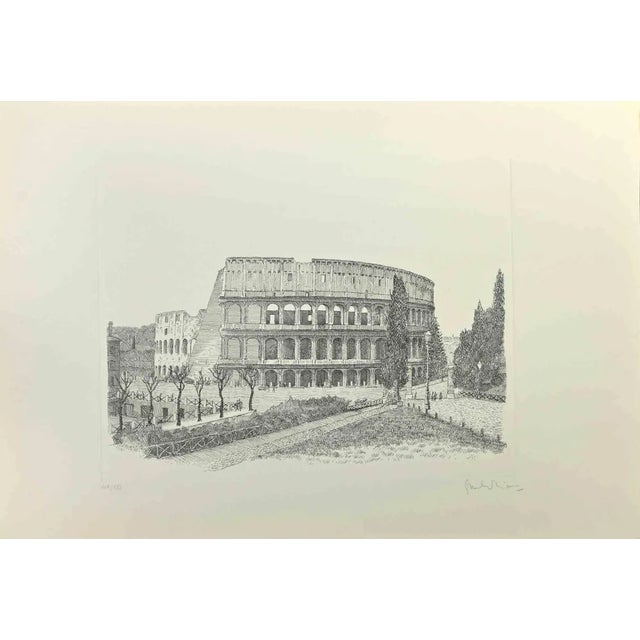 Giuseppe Malandrino, Colosseum, Etching, 1970s For Sale