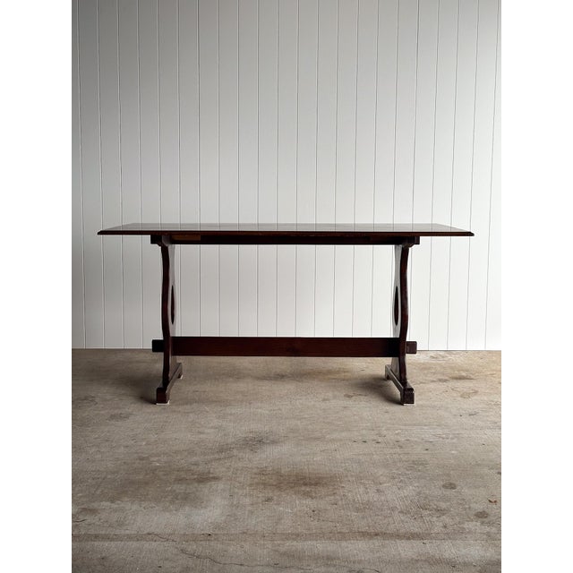 Vintage Old World Architectural Oak Trestle Dining Table For Sale - Image 12 of 17
