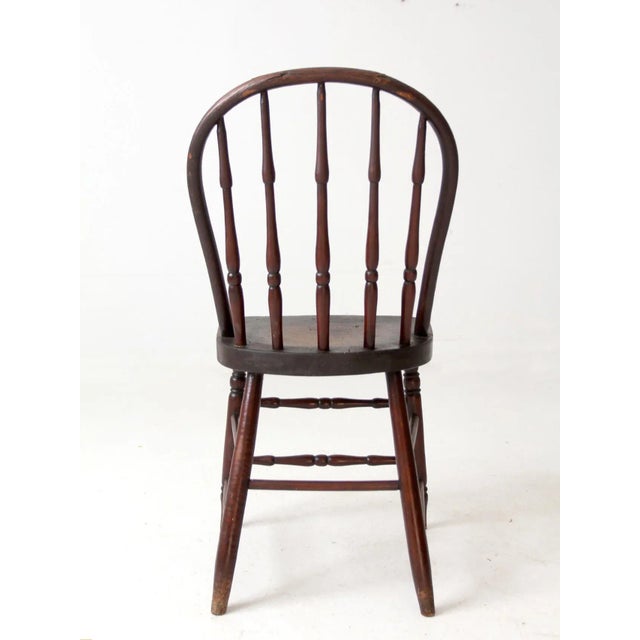 Farmhouse Antique Windsor Chair With Turned Spindles For Sale - Image 3 of 14