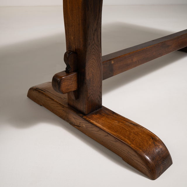 1970s Oak Dining Table with Stone Top in Original Patina For Sale - Image 11 of 11