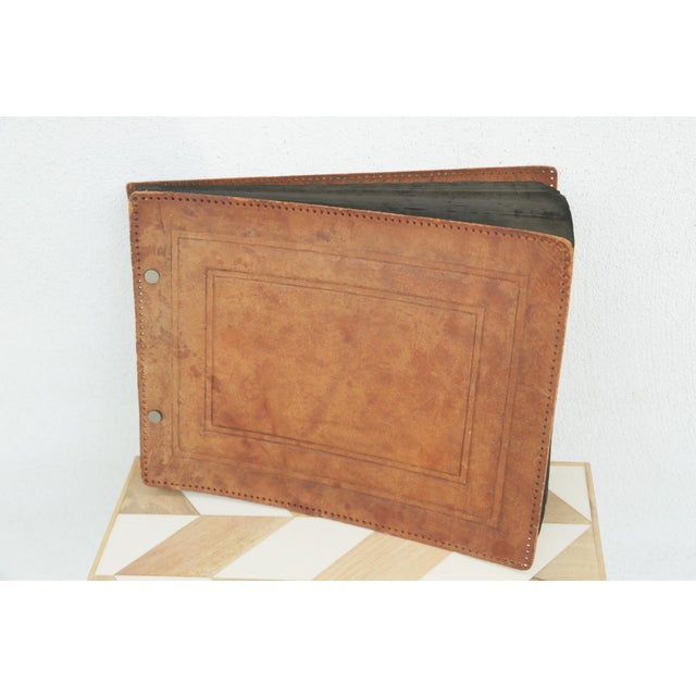 1940s Embossed Hand-Tooled Leather Photo Album or Scrapbook For Sale - Image 13 of 14