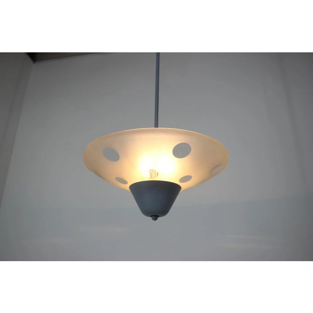 Metal Bauhaus Chandelier by Franta Anyz for Napako, 1940s For Sale - Image 7 of 10