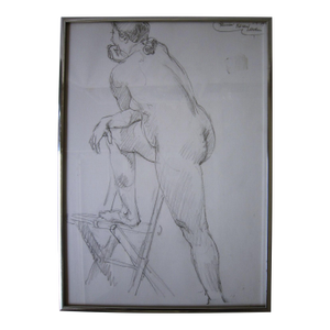 Don Emery Nude Pencil Drawing, Signed