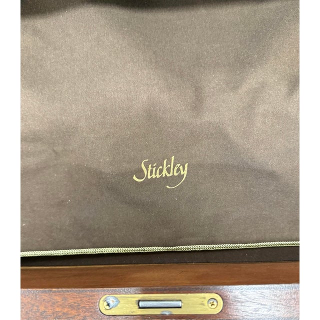 Stickley Mahogany Inlay Breakfront China Cabinet Sideboard Buffet For Sale - Image 11 of 12