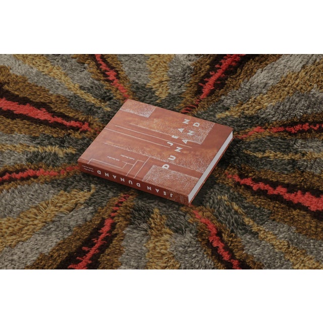 Vintage Swedish Rya Rug With Gray and Brown Geometric Pattern - Rug & Kilim For Sale - Image 9 of 9