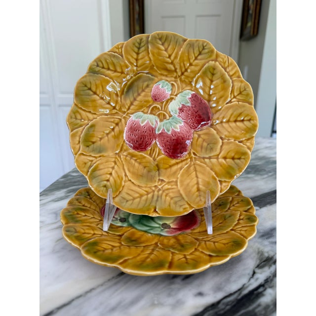 French LastChance!Vintage Sarreguemines Majolica Plates, France - A Pair For Sale - Image 3 of 6