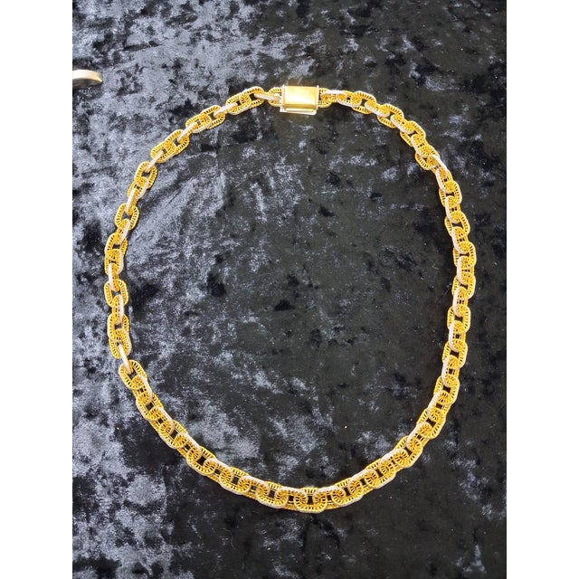 2020s 10k Yellow Gold 7 5/8 CTW Natural Diamond Designer Link Necklace, 24 In. For Sale - Image 5 of 8