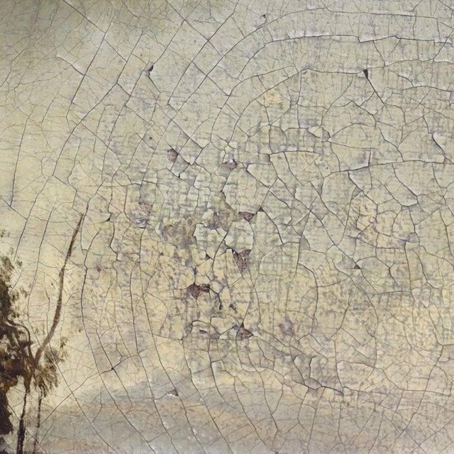 Oil on Canvas Landscape Painting With Original Gilt Wood Frame 19thC For Sale - Image 9 of 10