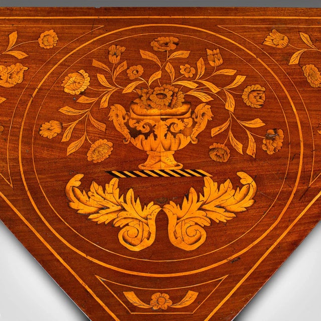 Brown 1780s Georgian Antique Flower Display Table, Dutch, Inlaid, Console, Gate Leg For Sale - Image 8 of 10