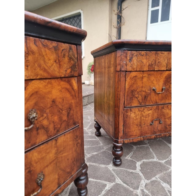Walnut Chests of Drawers with Inlays, 1850, Set of 2 For Sale - Image 9 of 12