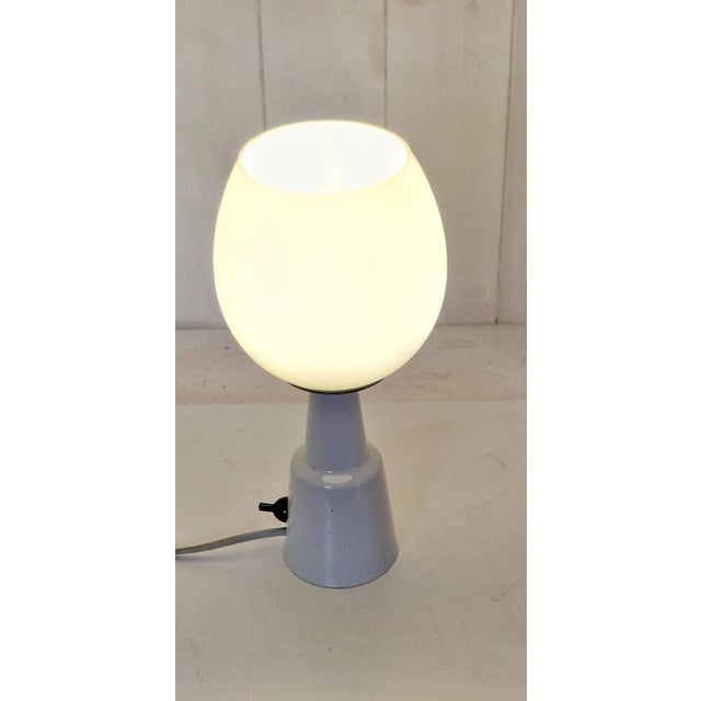 Mid-Century Modern Mid-Century German White Porcelain Table Lamp with Cream Glass Shade from EVP, 1950s For Sale - Image 3 of 8