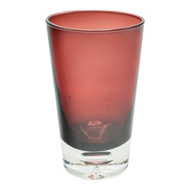 Vintage Flower Vase, Finnish, Art Glass, Display, Decorative, Mid Century, 1960 For Sale