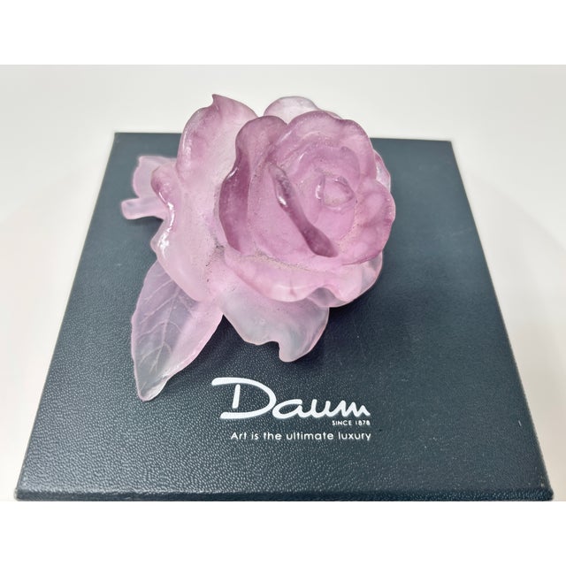 Daum France Rose Passion Pâte De Verre Crystal Rose Paperweight, 1990s For Sale - Image 14 of 15