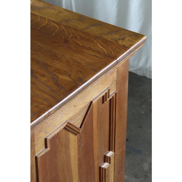 Brown Vintage Baroque Danish Brutalist Oak Cabinet in the style of Henning Kjærnulf, 1960s For Sale - Image 8 of 16