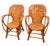Brown Vintage Woven Rattan Garden Set of Round Table and Armchairs, 1950s, Set of 5 For Sale - Image 8 of 15
