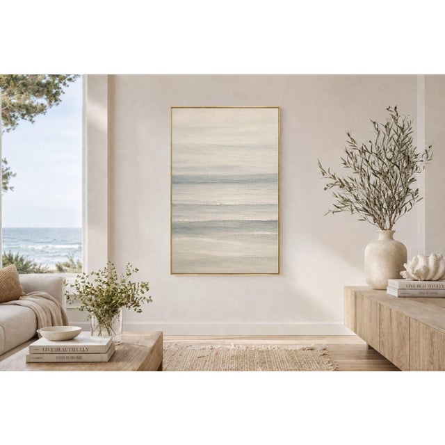 Soft Coastal Waves, Neutral Seascape Wall Art Print, 24″ × 36″ For Sale - Image 4 of 9