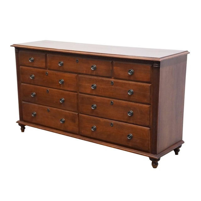 DURHAM FURNITURE Saville Row Collection Solid Cherry Early American 66" Triple Dresser 980-173 36" High 66" Wide 19" Deep...