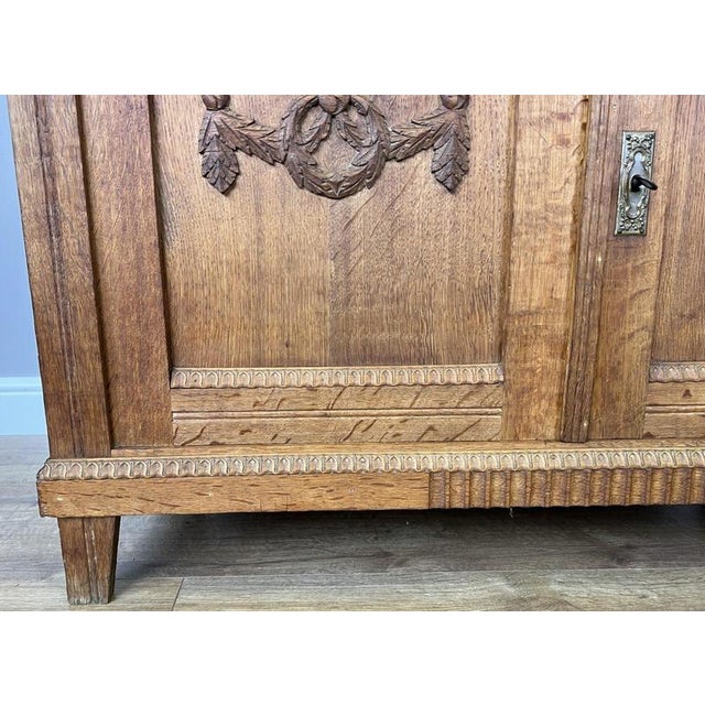 Gold Antique French Marble Top Oak Sideboard For Sale - Image 8 of 17