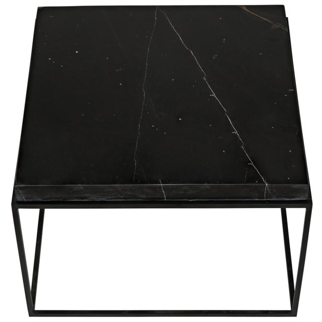 NOIR Lomax Coffee Table in Black Metal Finish with Black Stone For Sale In Los Angeles - Image 6 of 7