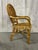 Postmodern Vintage Pencil Reed Rattan Bamboo Tropical Leaf Armchair For Sale - Image 3 of 8
