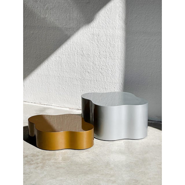 Gold Vintage Nuvola Model Bedside Tables by Piero Lissoni for Porro, 1990s, Set of 2 For Sale - Image 8 of 8