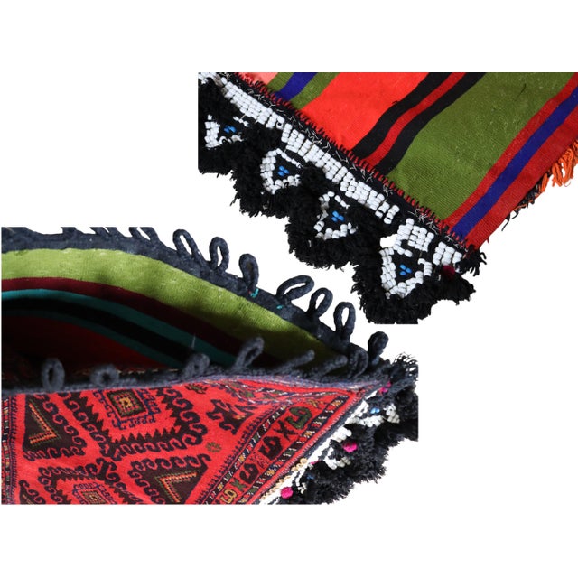 Vintage Afghan Nomad Rug Seat Cushion Cover, 1970s For Sale - Image 17 of 18